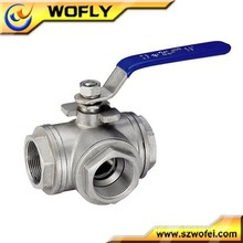 1/2"Stainless steel 3 way ball valve